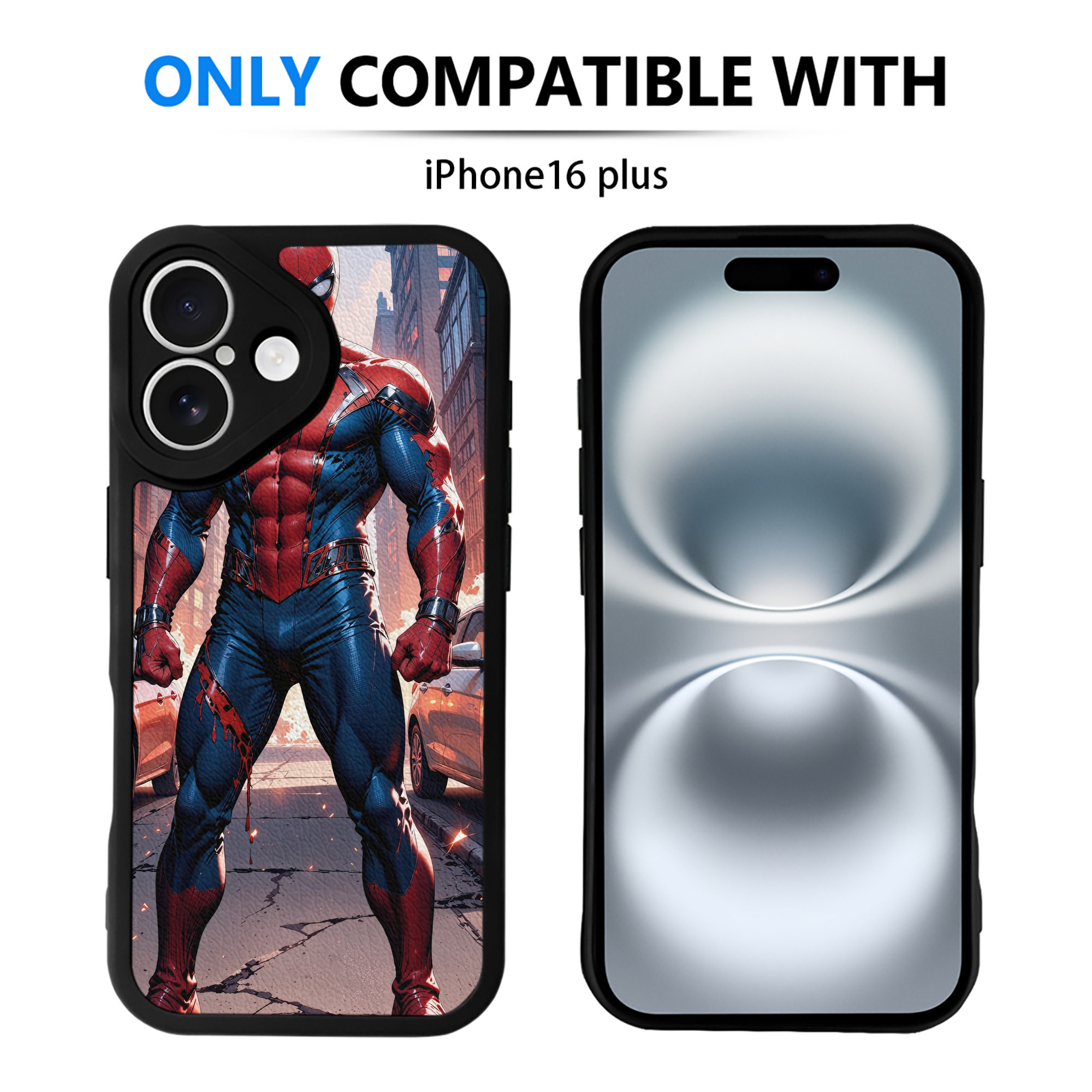 Spider Man スパイダーマン 【iPhone 16シリーズ対応】シリコンスマホケース（レザー調） 材質：シリコン